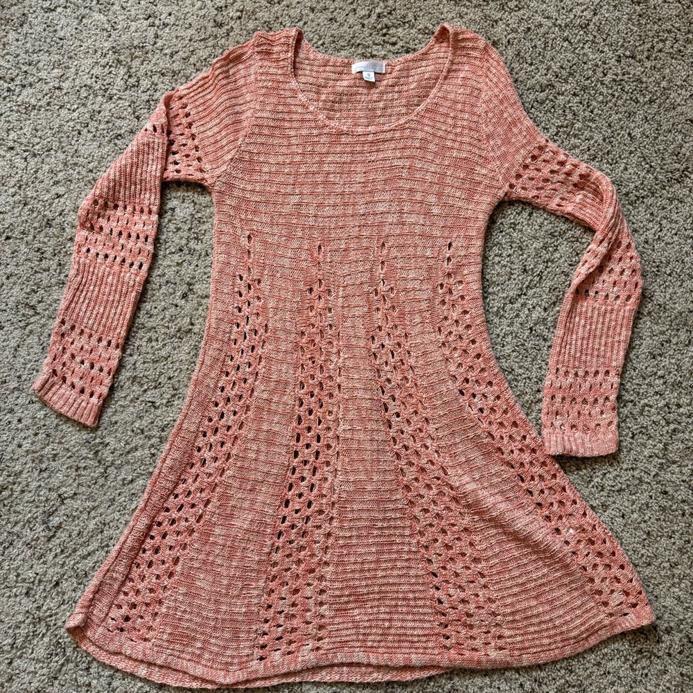 Charming Charlie Knit Long Sleeve Mini Sweater Dress Size Small